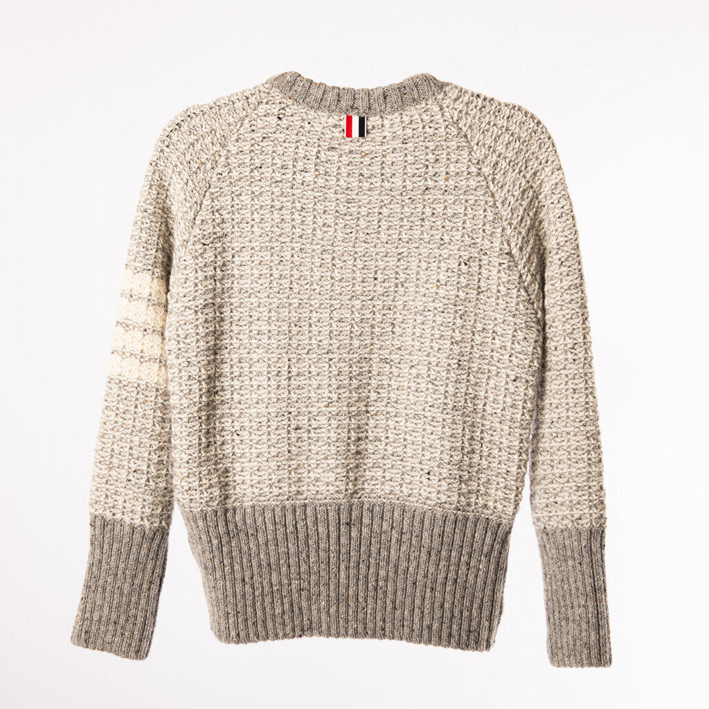 Thom Browne Grey/Cream Wool/Mohair Sweater
