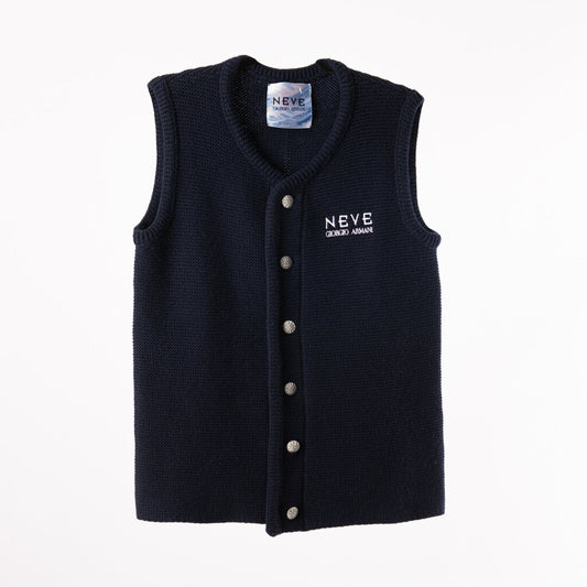 Giorgio Armani "Neve" Navy Wool Sweater Vest