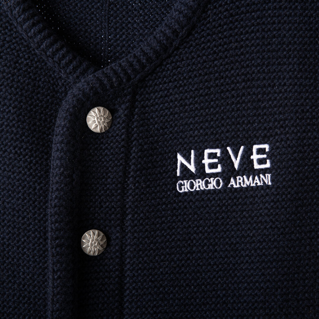 Giorgio Armani "Neve" Navy Wool Sweater Vest