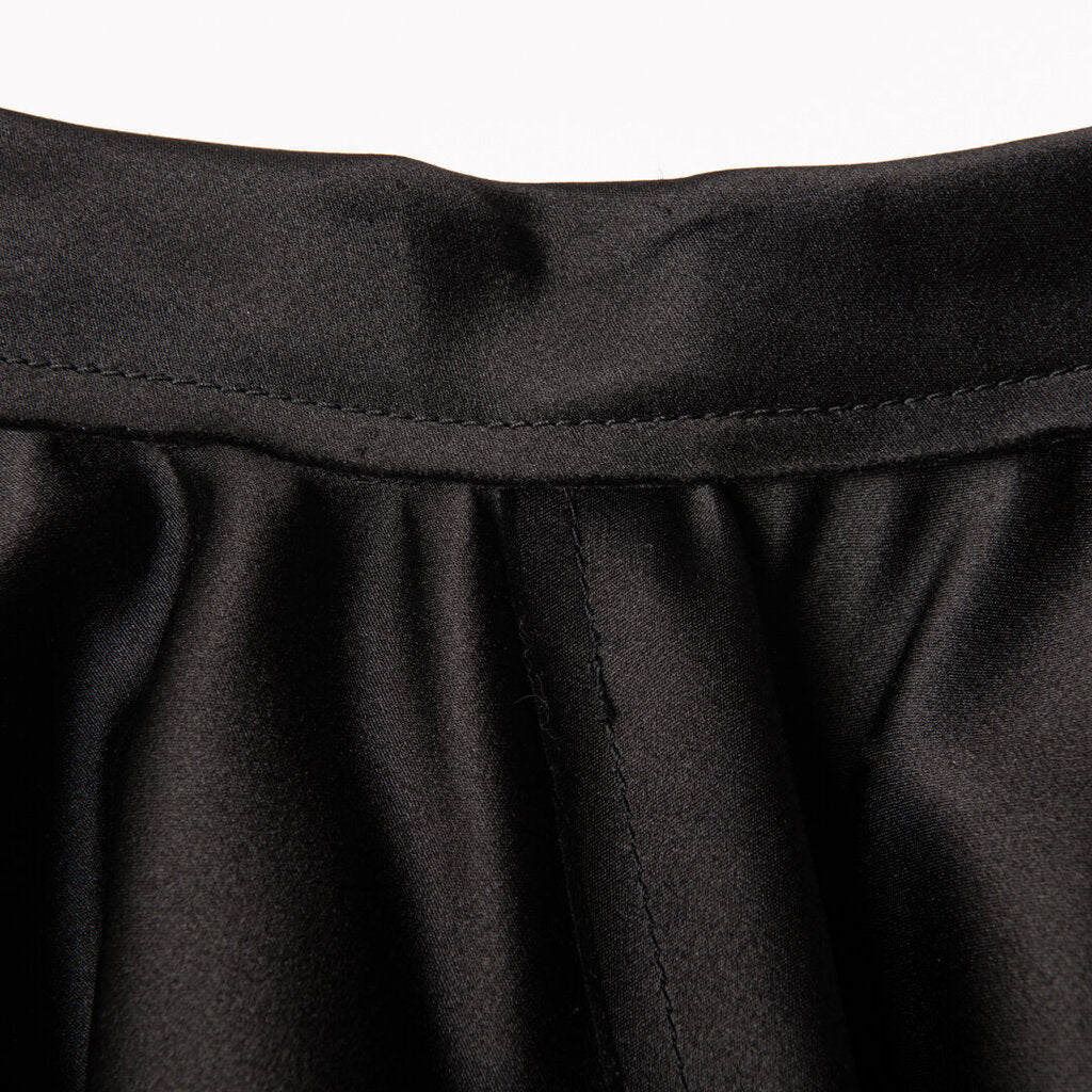 Lanvin Black Silk Pleated Skirt