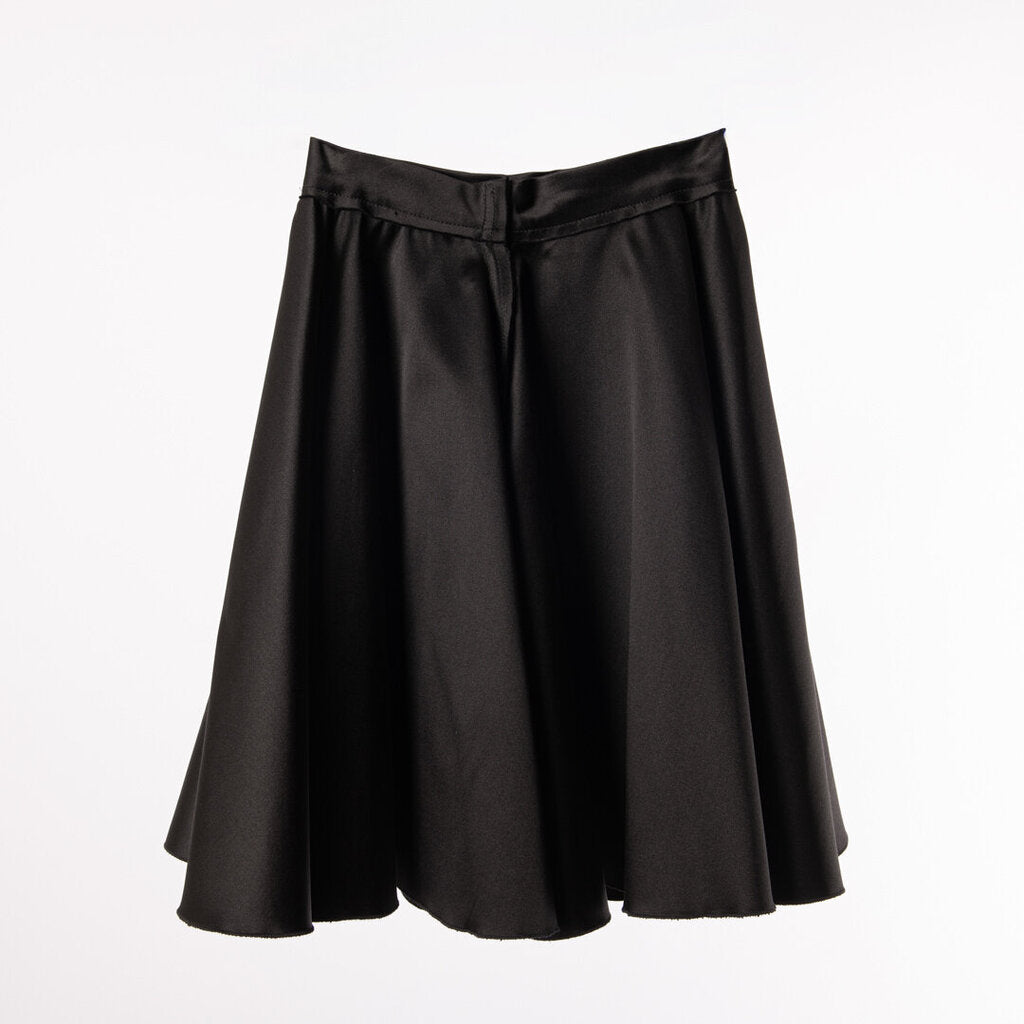 Lanvin Black Silk Pleated Skirt