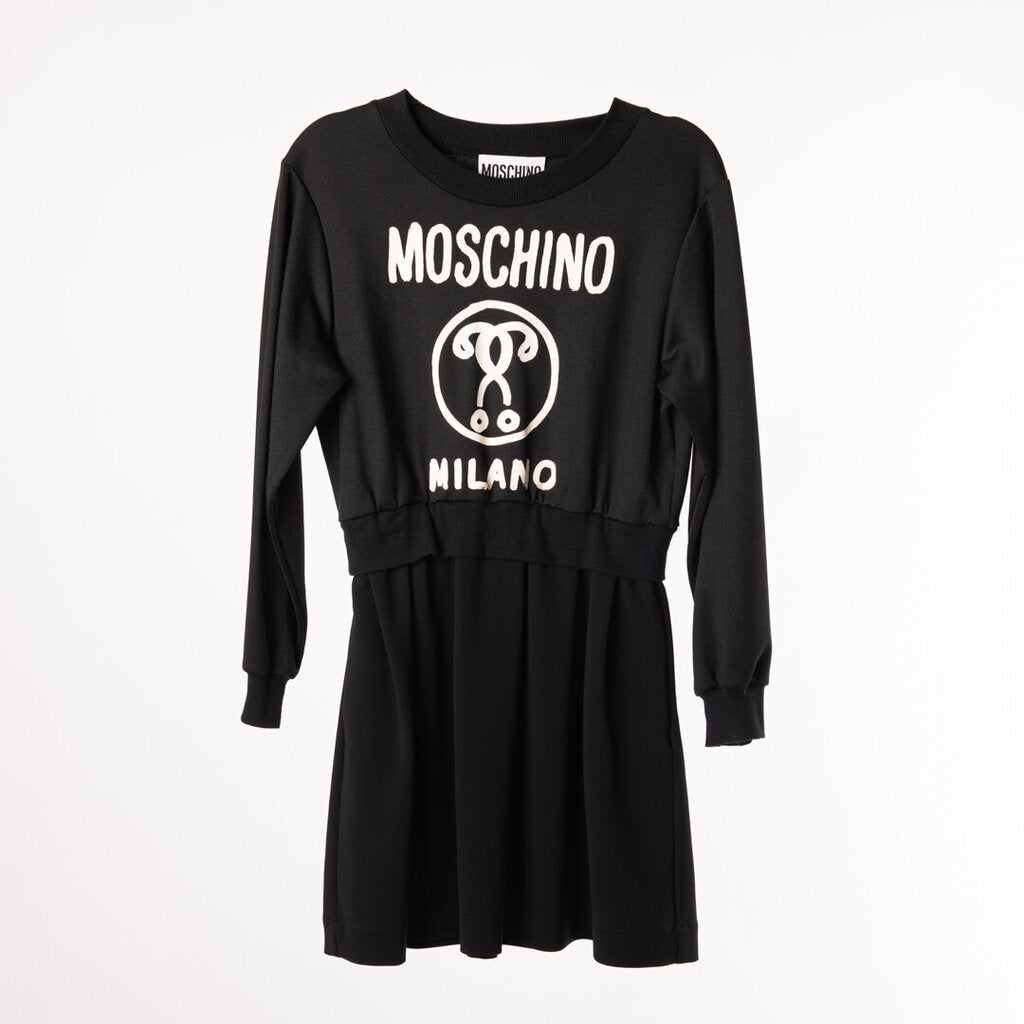 Moschino B&W Triacetate/Poly Sweatshirt Dress