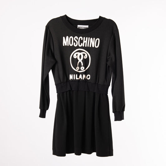 Moschino B&W Triacetate/Poly Sweatshirt Dress