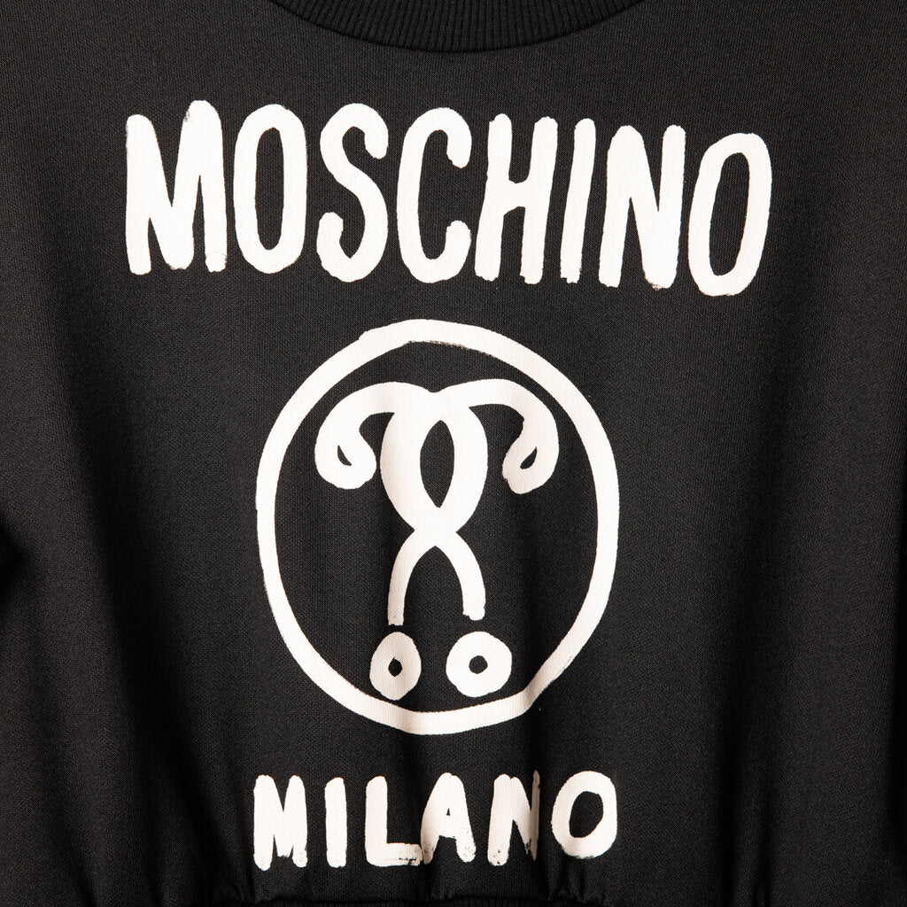 Moschino B&W Triacetate/Poly Sweatshirt Dress