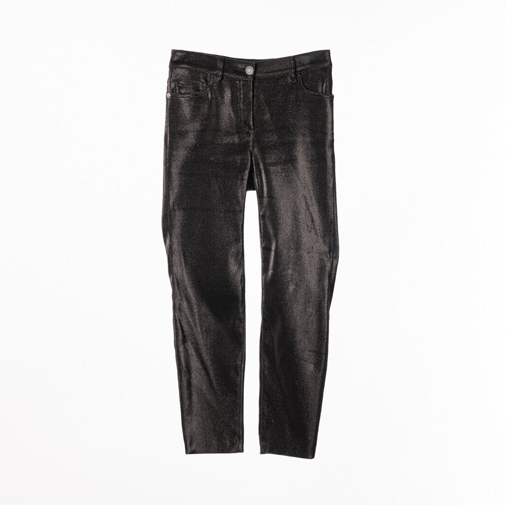Chanel Black Cotton Metallic Pant