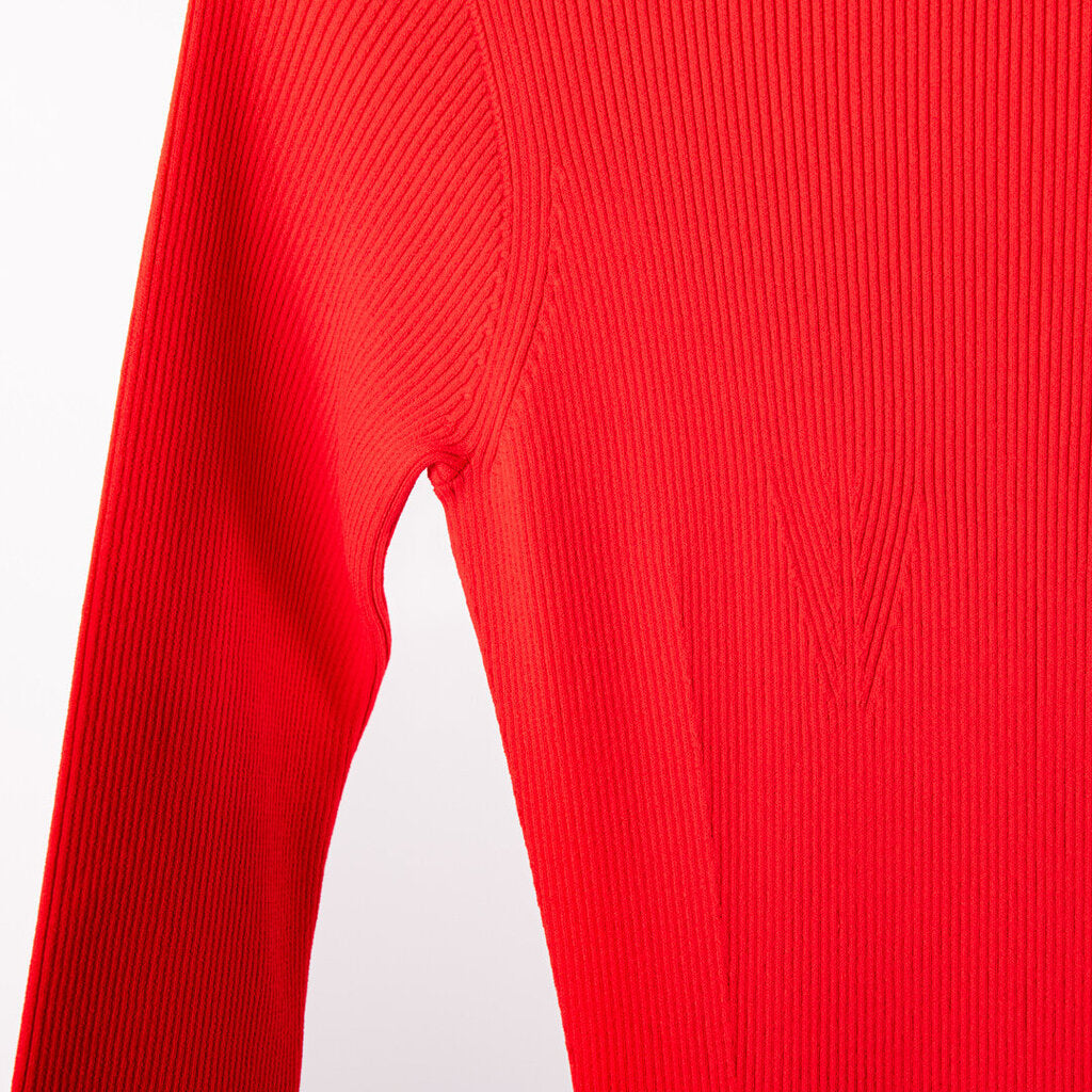 Brandon Maxwell Red Viscose Ribbed Maxi Dress