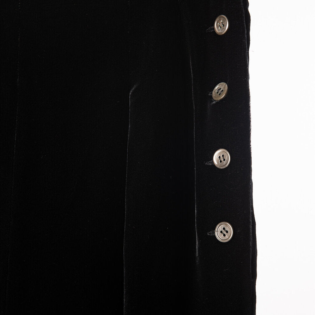 Calvin Klein Black Silk Blend Velvet Wide Leg Pants