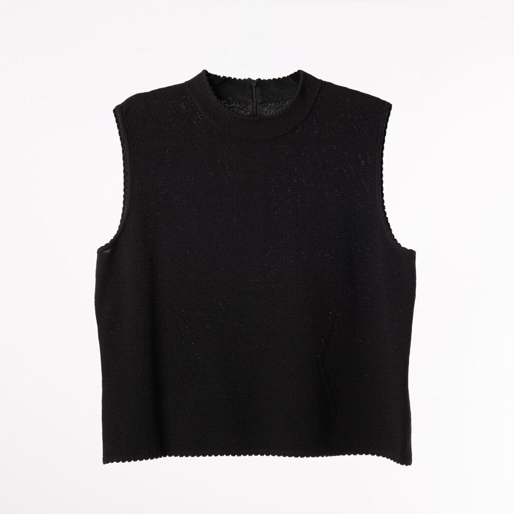 St. John Black Knit Sleevless Tank Top