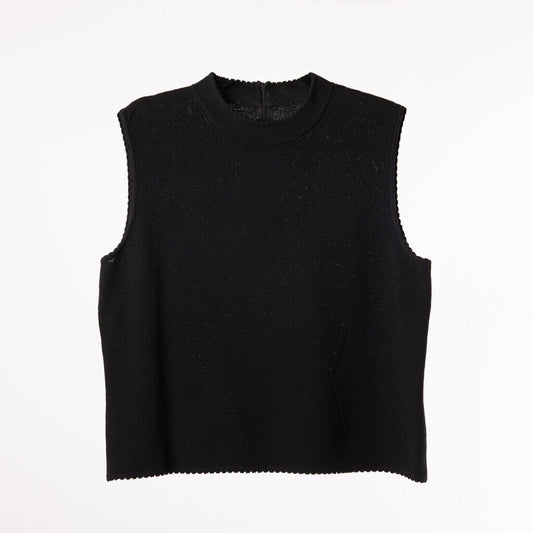 St. John Black Knit Sleevless Tank Top