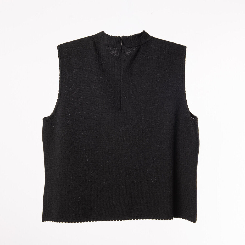 St. John Black Knit Sleevless Tank Top