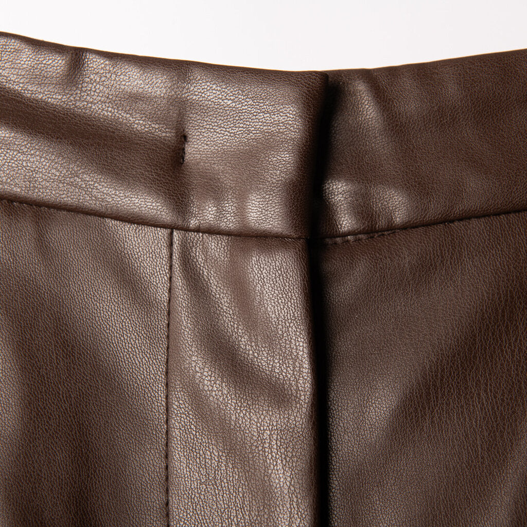 Nude Brown Faux Leather Pant