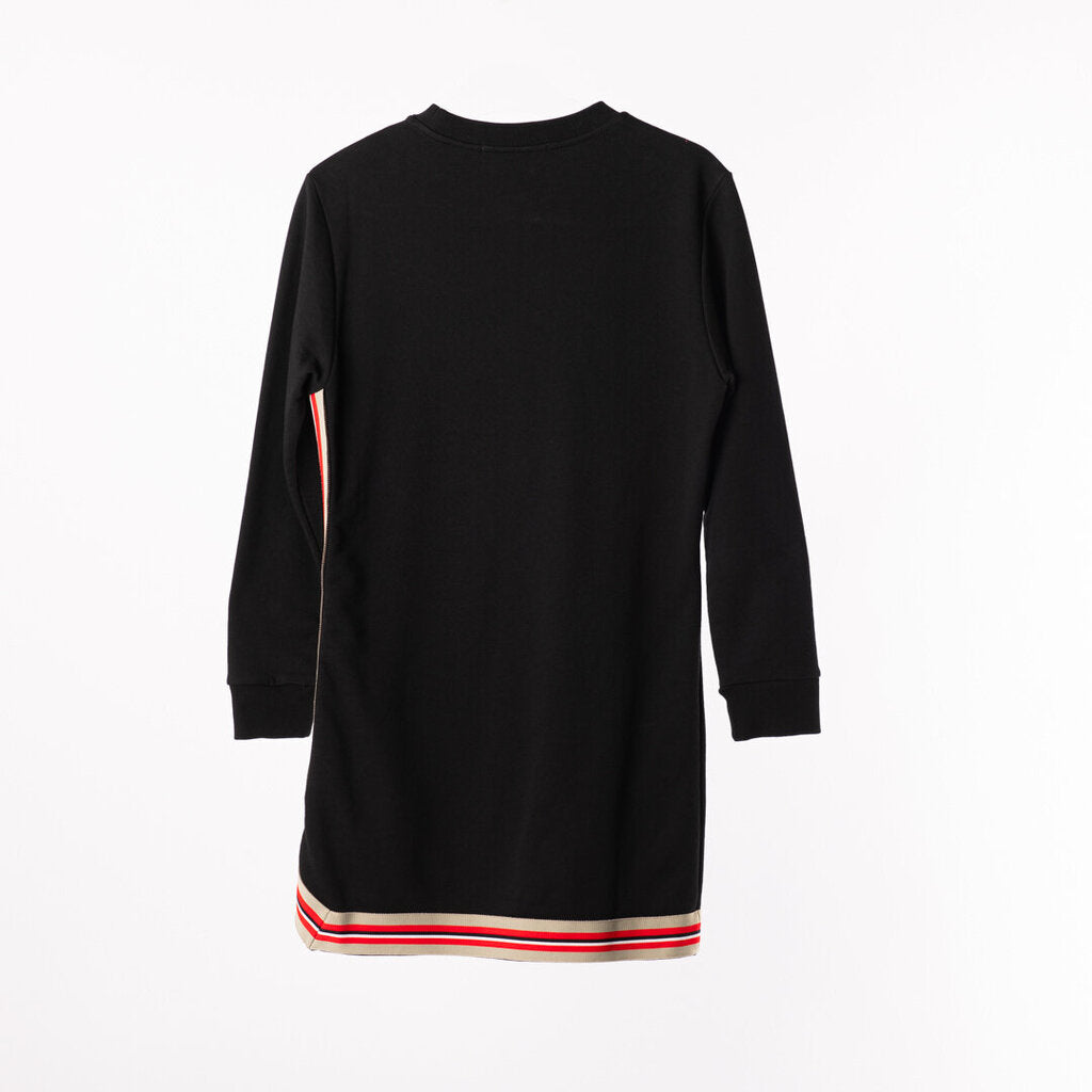 MSGM Multicolor Stripe Trim Cotton Shirt Dress