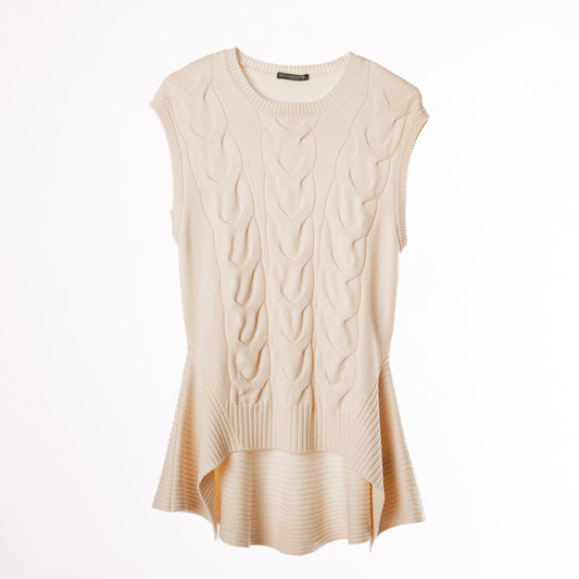 Alexander McQueen Ivory Wool Cableknit Sweater
