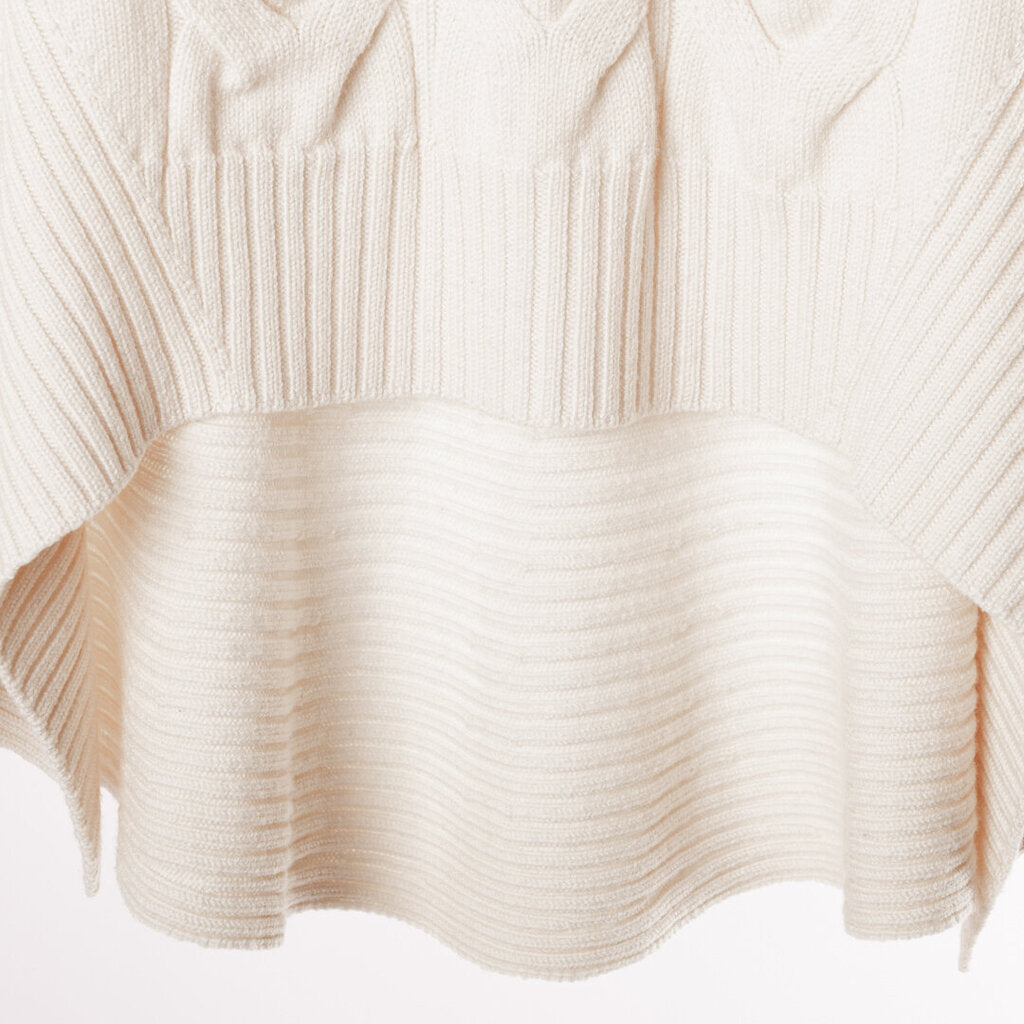 Alexander McQueen Ivory Wool Cableknit Sweater