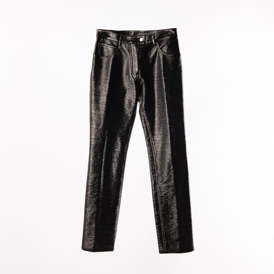 Courreges Black Cotton/Poly Vinyl Pants