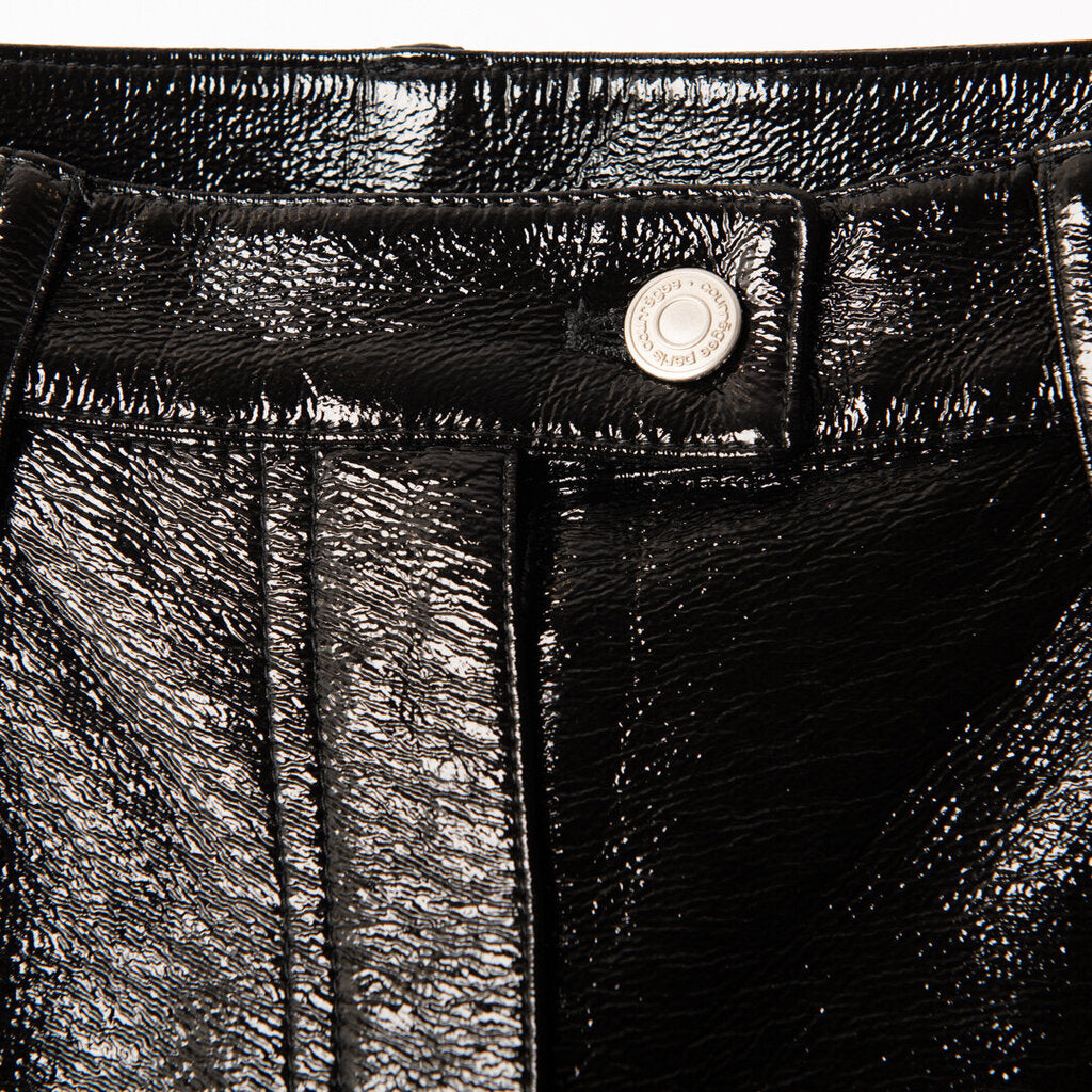 Courreges Black Cotton/Poly Vinyl Pants