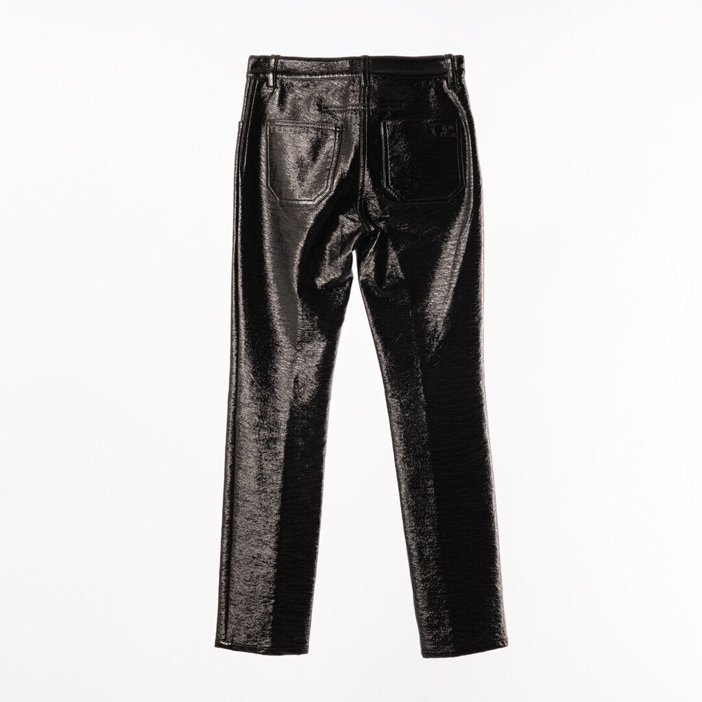 Courreges Black Cotton/Poly Vinyl Pants