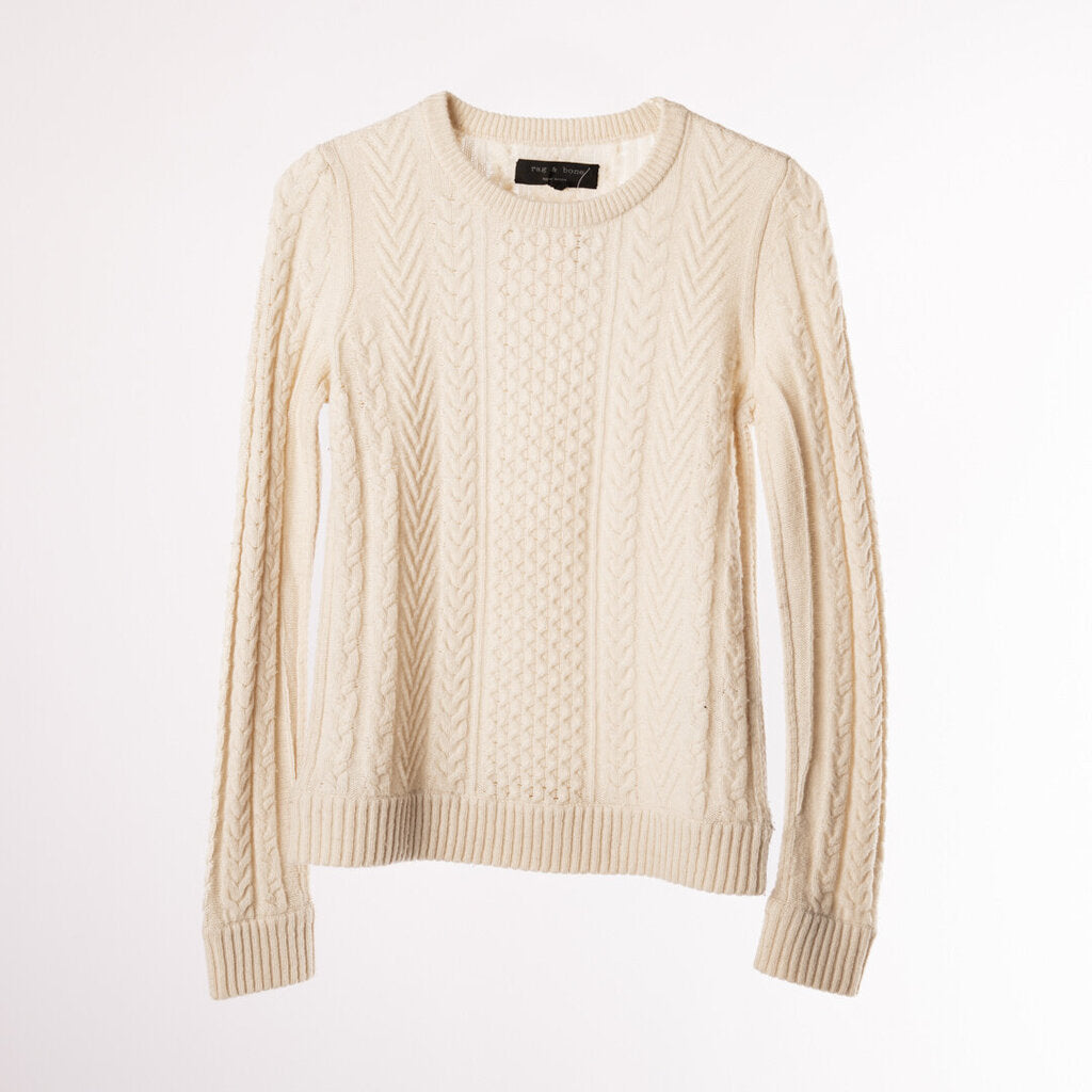 Rag & Bone Cream Cable Knit Sweater
