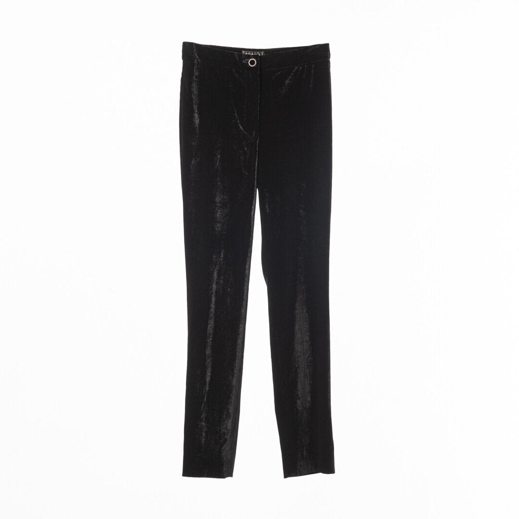 Chanel Black Viscose/Silk Velvet Pants