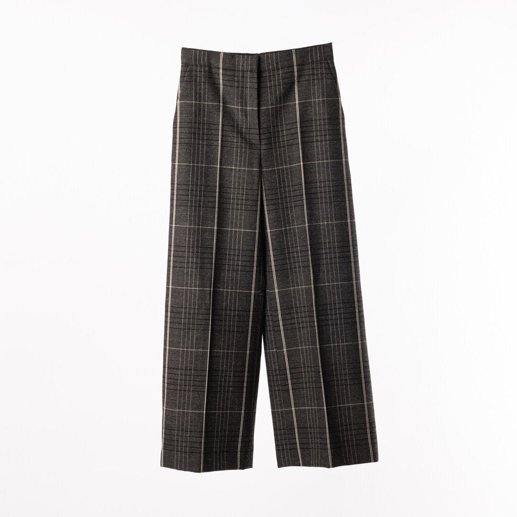 Dior Grey/White Check Wool Trousers