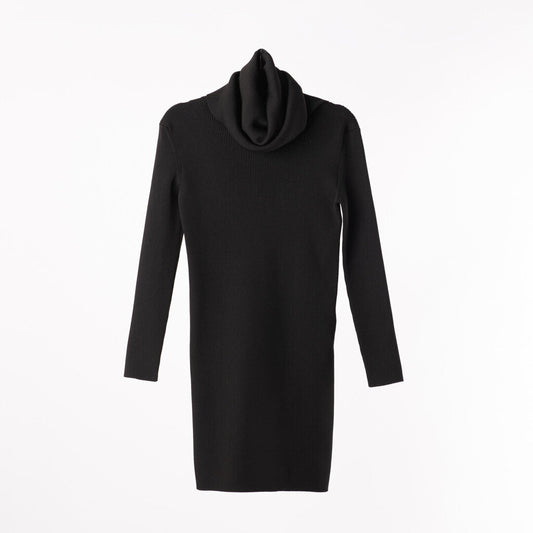 Celine Black Poly/Viscose Turtleneck Dress