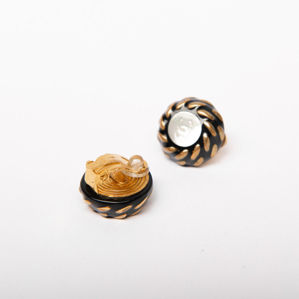 Chanel 97A Resin and Gold-Tone Clip-on Earrings