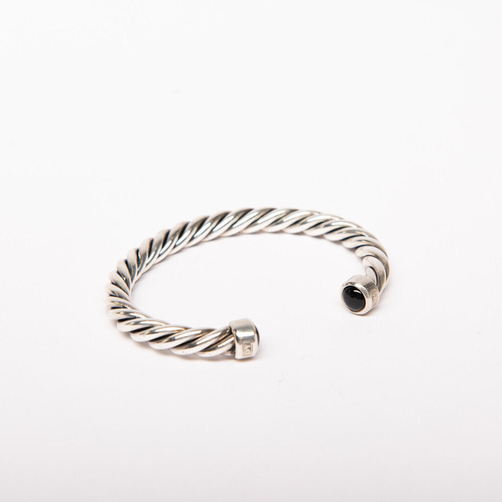David Yurman Sterling Silver Onyx Cuff Bracelet