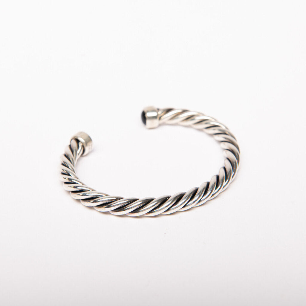 David Yurman Sterling Silver Onyx Cuff Bracelet