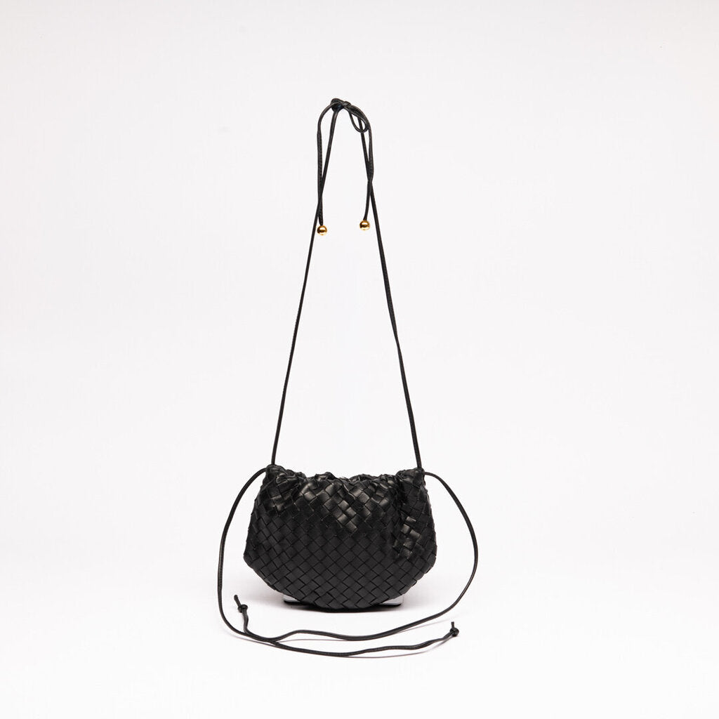Bottega Veneta Black Intrecciato Mini Bulb Shoulder Bag