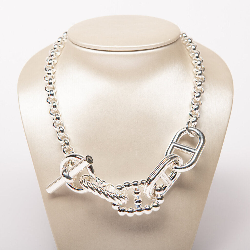 Hermes Chunky Necklace Silver