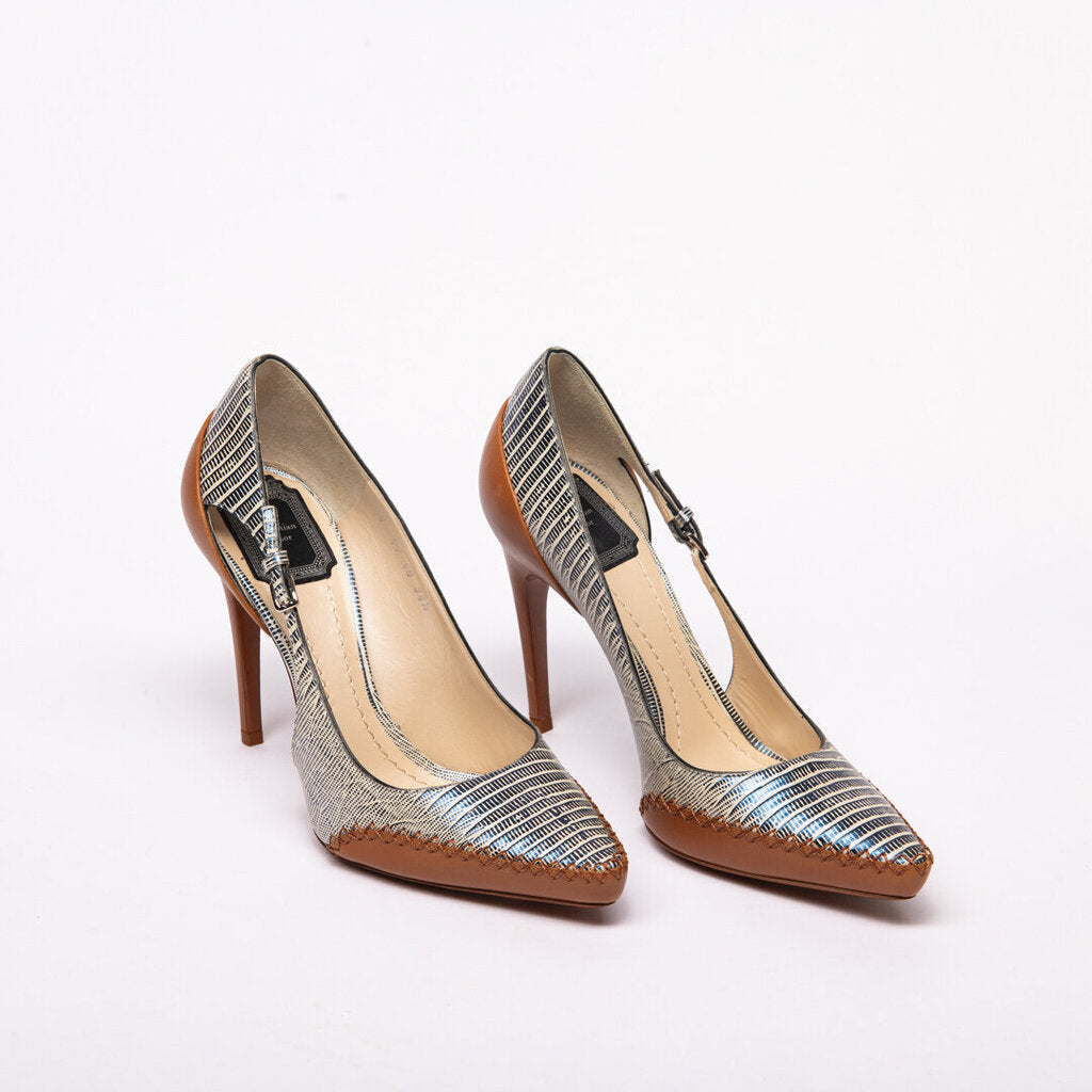Christian Dior Tri Color Lizard Embossed Pumps