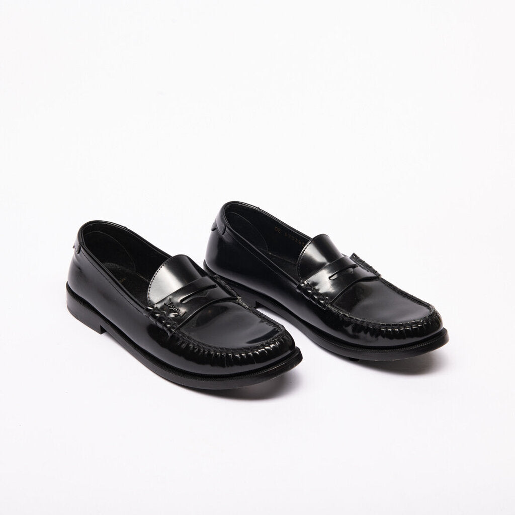 Saint Laurent Black Leather Loafers