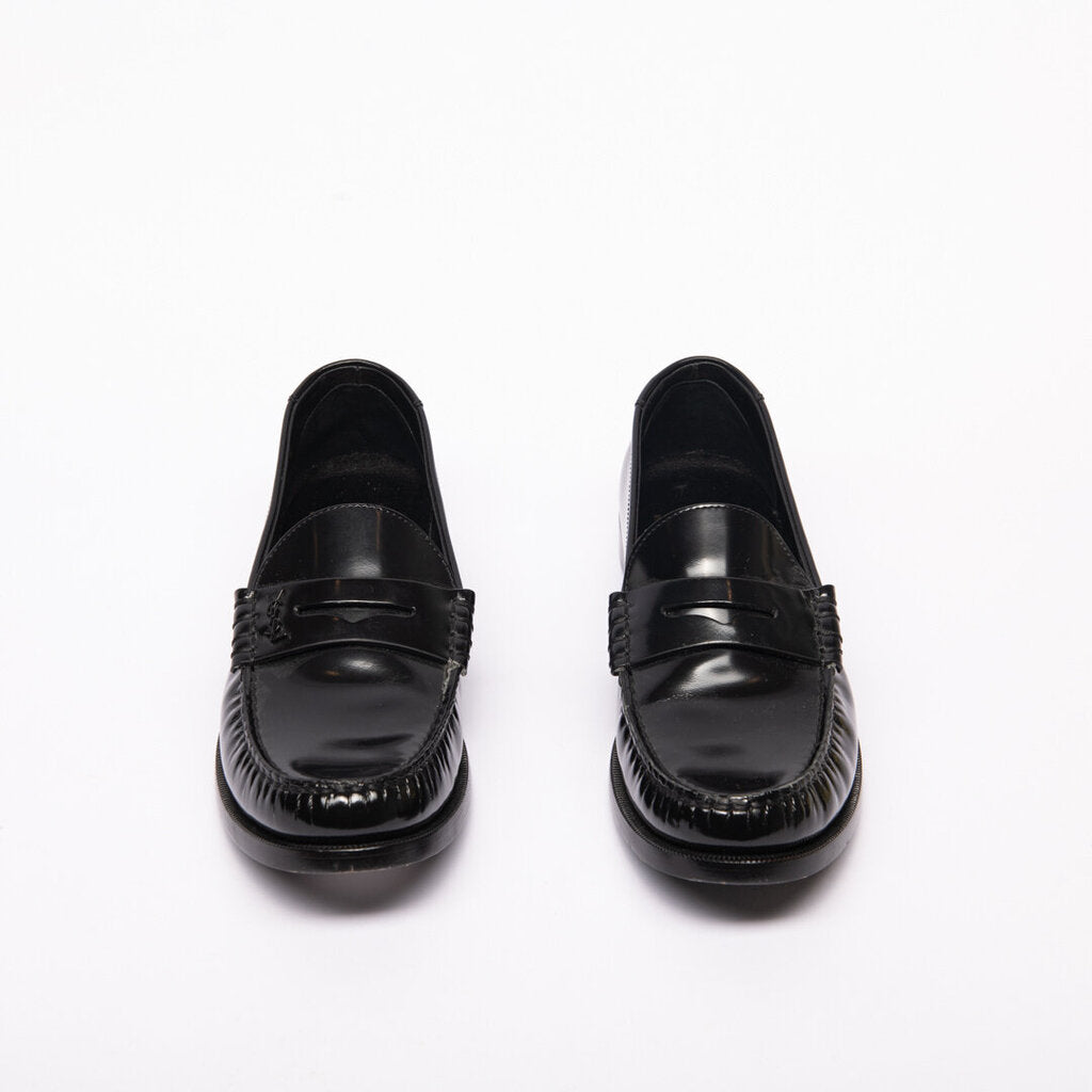 Saint Laurent Black Leather Loafers