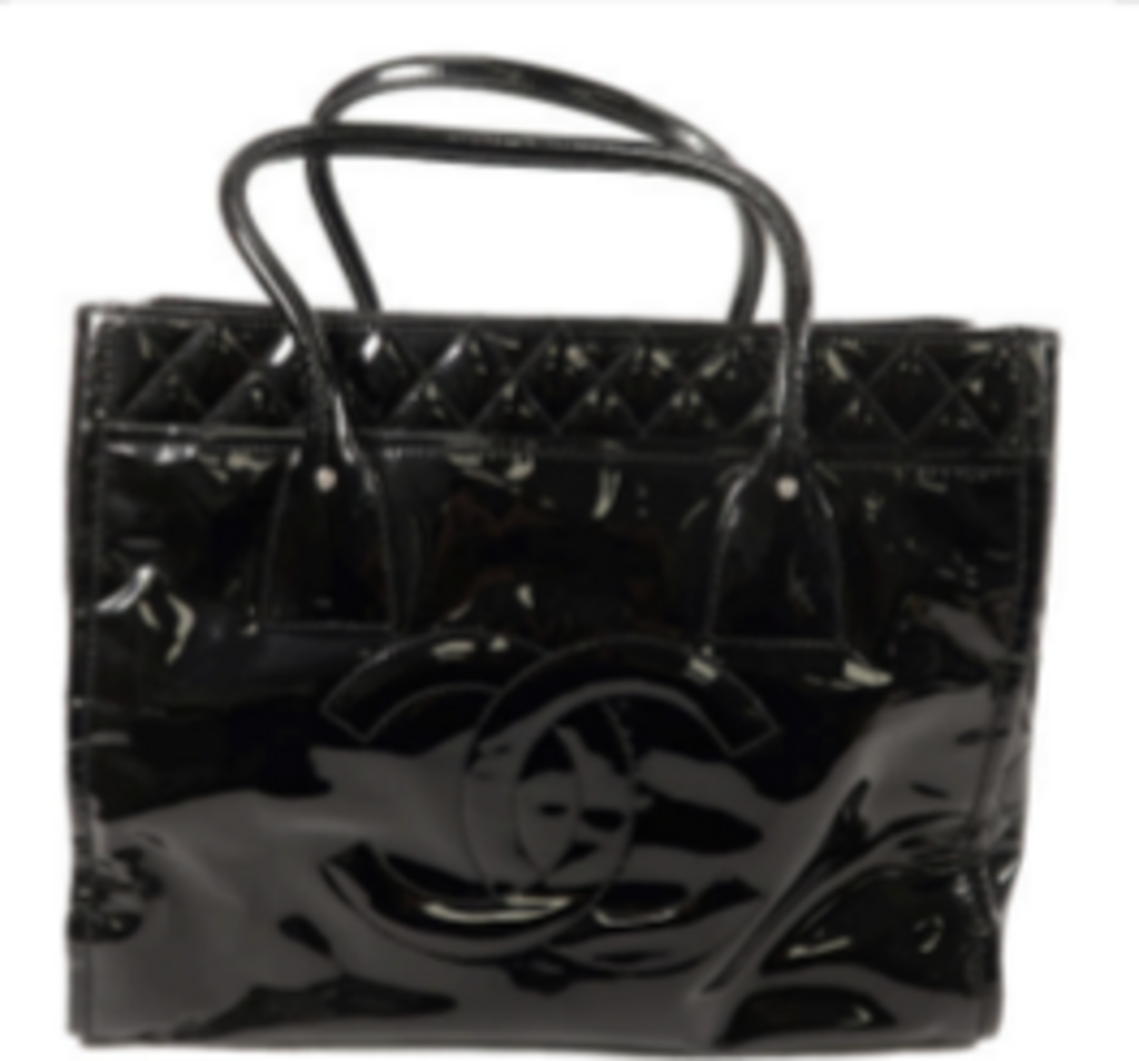 Black Patent Deca Coco Tote