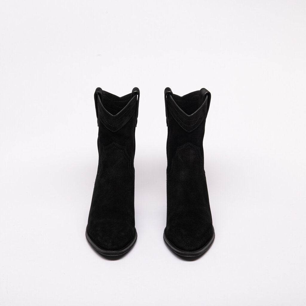 Saint Laurent Black Suede Western Boot
