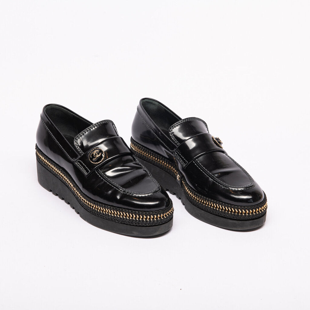 Black Patent Platform Loafers