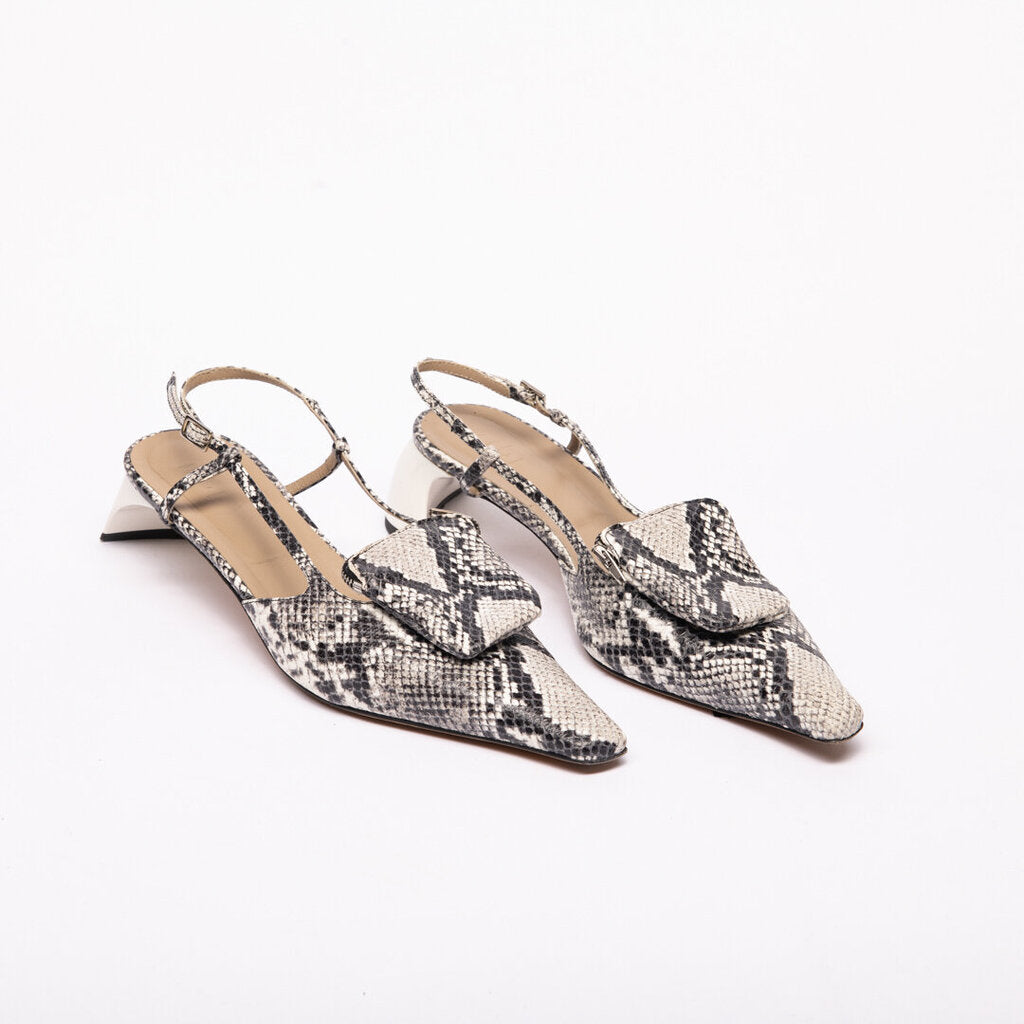 Tibi Snakeskin Slingback Sandals