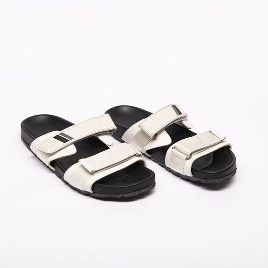 Prada Black & White Leather Dad Sandals