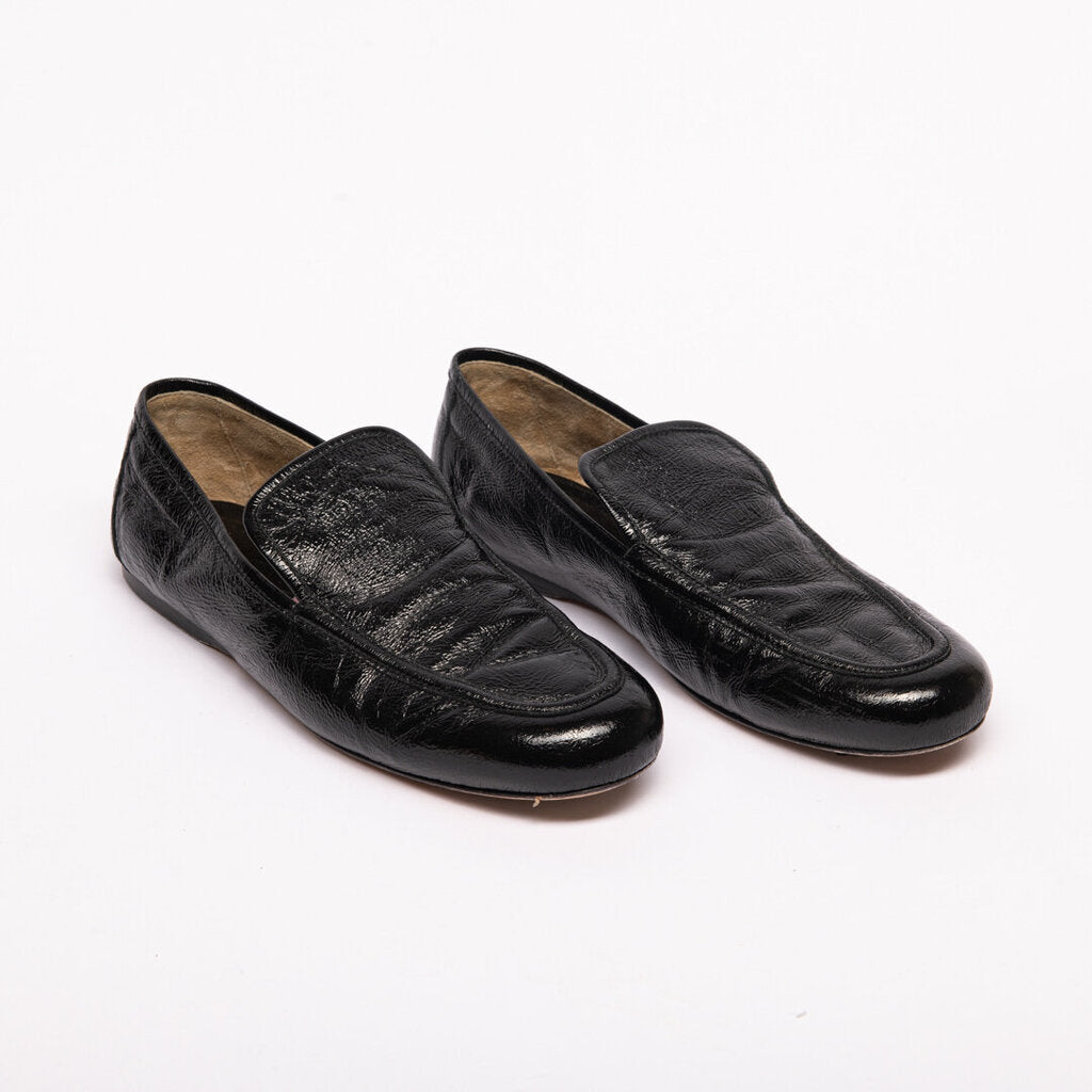 Khaite Black Patent Leather Loafer