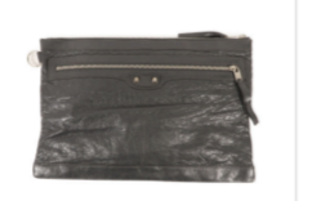 Black Leather City Clutch