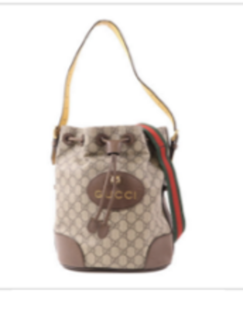 Tan Monogram Bucket Bag