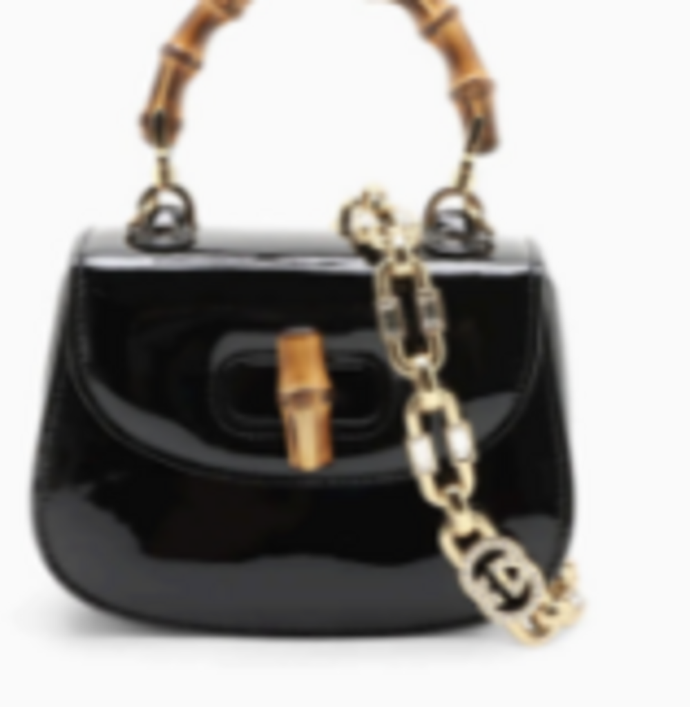 Black Mini Bamboo Top Handle w/Chain