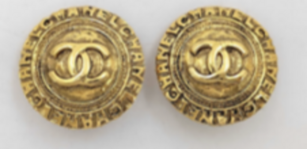 Gold CC Circle Earrings