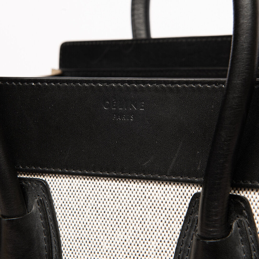Celine Black Canvas Mini Luggage Tote