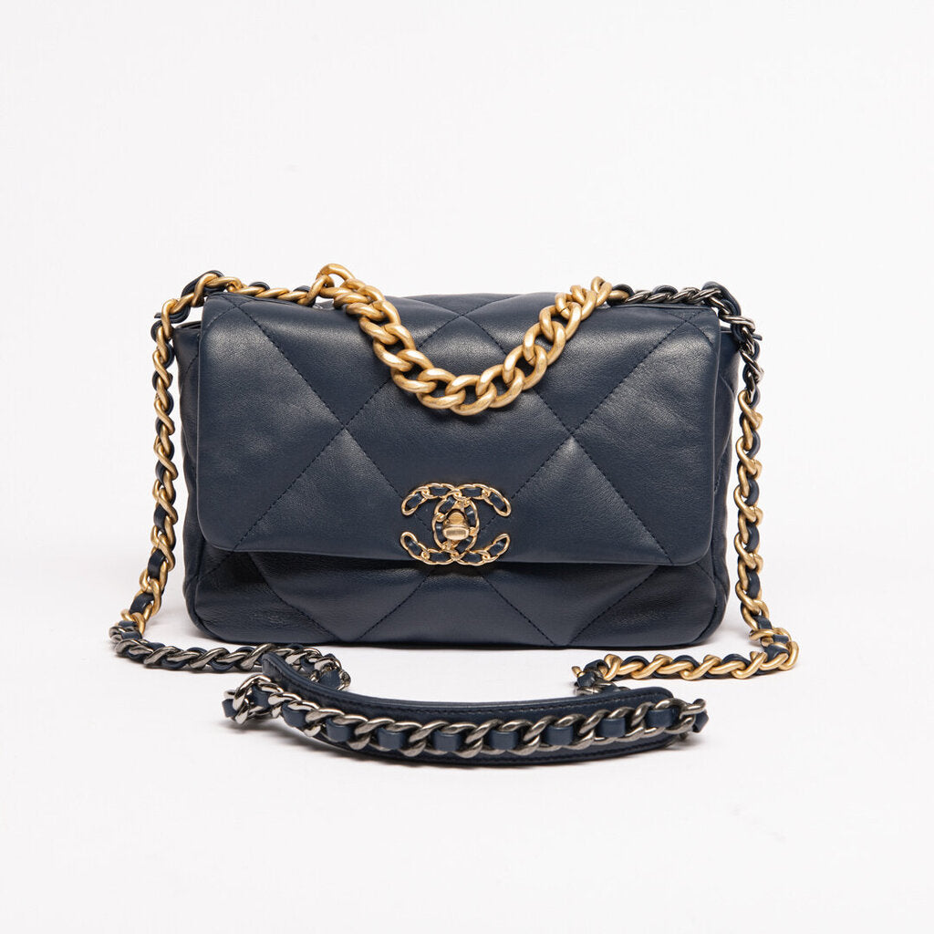 Chanel Navy Medium 19 Flap Bag