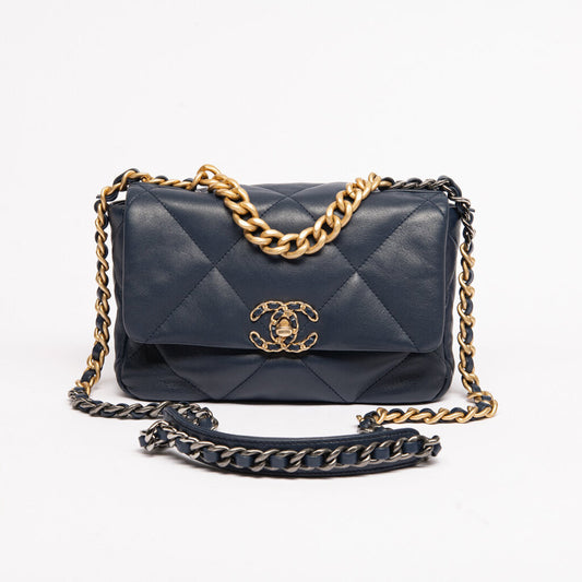 Chanel Navy Medium 19 Flap Bag
