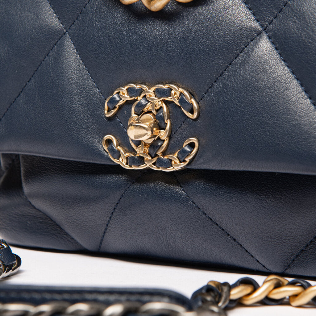 Chanel Navy Medium 19 Flap Bag