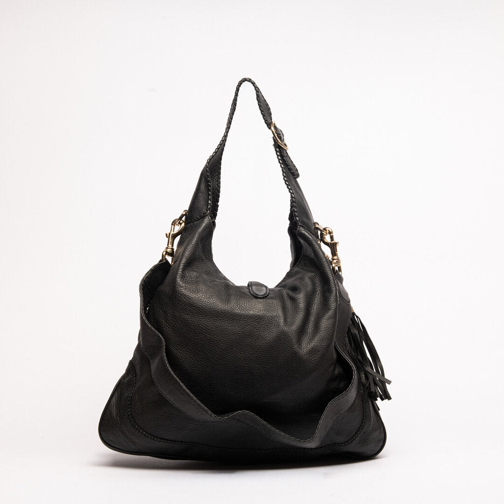 Gucci Black Piston Lock Jackie Hobo