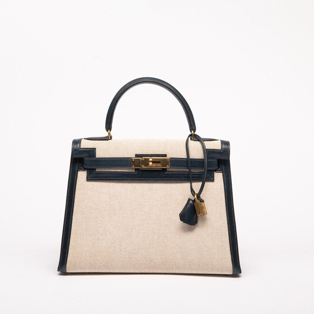 Hermes Navy & Toile Kelly 28 (1982)