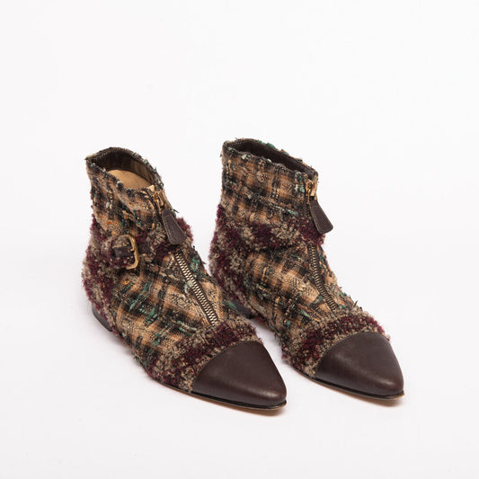Brown Tweed Kitten Heel